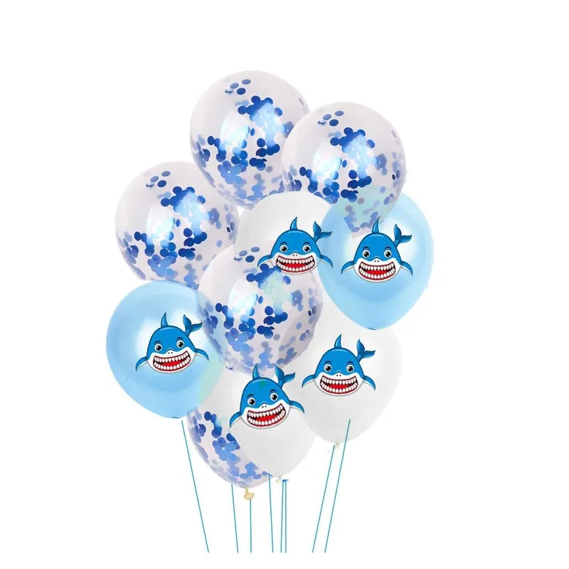 8-сезона детский наряд для дня рождения с изображением акулы вечерние удивительные акулы или тематического дня рождения игрушки шары море океан животных игрушки шары Baby Shower сувениры - Цвет: Шоколад