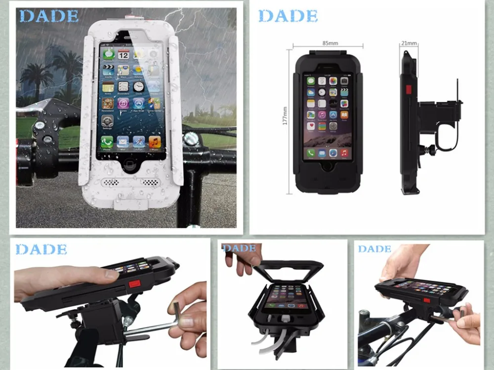 imágenes para Motocicleta de La Bicicleta A Prueba de agua Del Montaje Del Manillar Holder para apple iphone 5S 5 6 6 s 4.7 "capa de lujo carcasas imágenes para Motocicleta de La Bicicleta A Prueba de agua Del Montaje Del Manillar Holder para apple iphone 5S 5 6 6 s 4.7 "capa de lujo carcasas