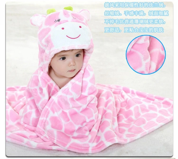 Детские Мультяшные животные косплей реквизит для фотографий одеяло для новорожденных фланелевый милый розовый Жираф дизайн Новорожденный младенческий банный спальный халат