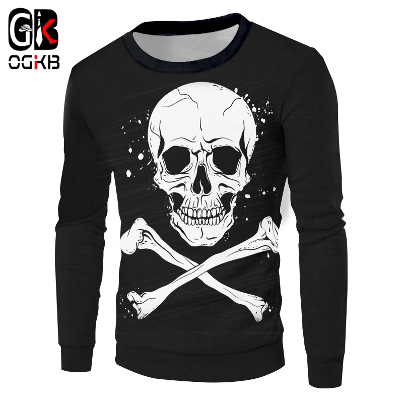 

OGKB New Harajuku Hoodies Men/Women's Fashion 3d Sweatshirts Print Skeleton Bone Hoodies Casual Pullovers Autumn Hiphop Sweats