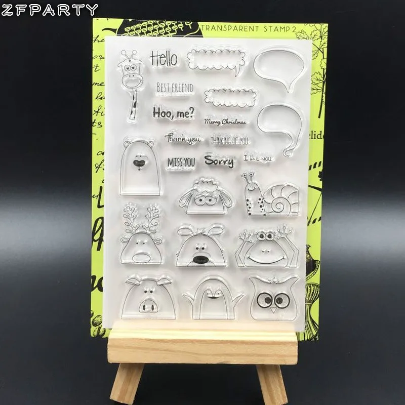 ZFPARTY скрытые животные прозрачный силиконовый штамп/печать для DIY