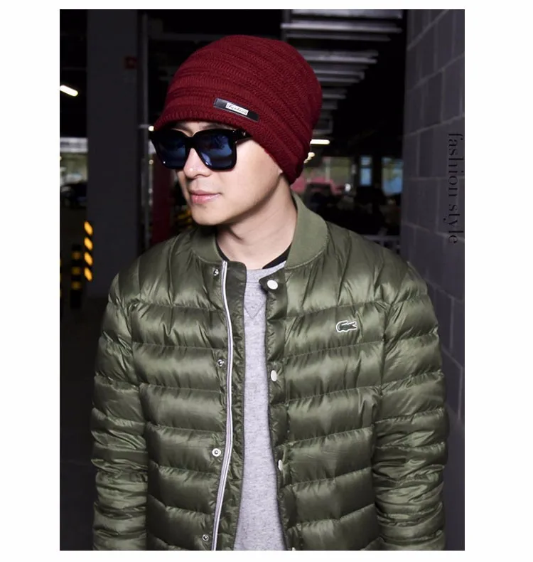mens winter knit skullies beanies for men stocking hat beanies for men (6)