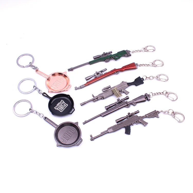 

2019 Explosion Game AK47 Key Chain Pendant M16 Automatic Rifle VSS Sniper Gun Knife Car Bag Keychain Men Women Key Ring Jewelry