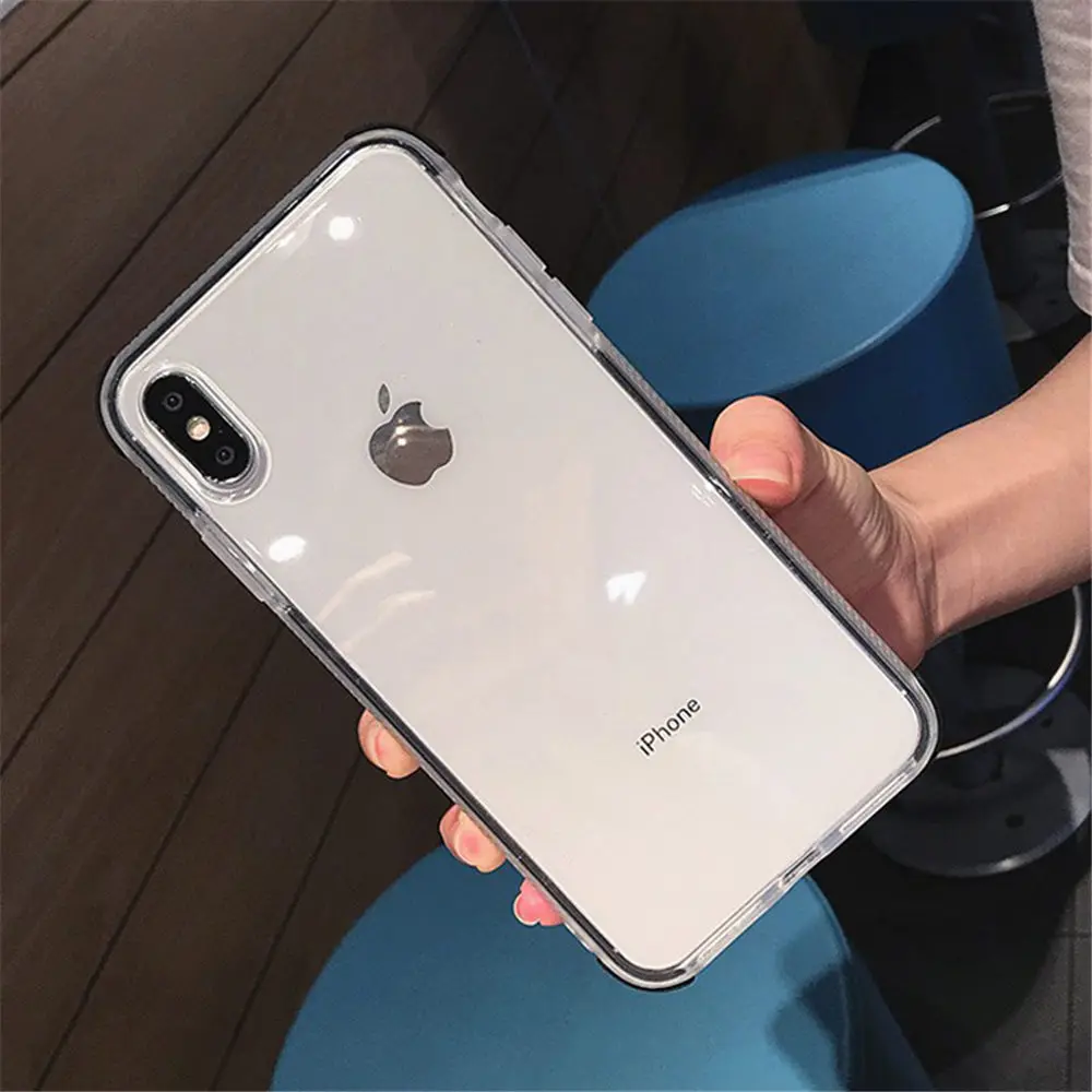 Lovebay противоударный чехол для iPhone X 7 8 6 6S Plus XR XS Max Прозрачный Красочный силиконовый мягкий чехол для телефона TPU прозрачная задняя крышка