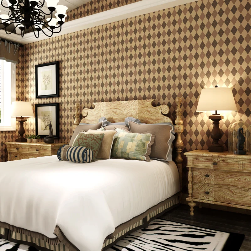 Mediterranean Retro Diamond Wallpaper Lattice Pure Paper Living Room Bedroom Background Wall Paper Roll Mediterranean Retro Diamond Wallpaper Lattice Pure Paper Living Room Bedroom Background Wall Paper Roll