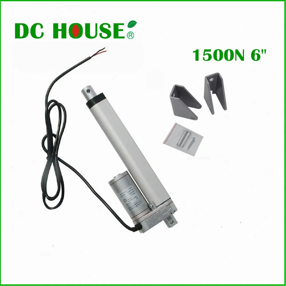 

150mm/6inch Stroke Heavy duty DC 12V 1500N/330lbs Load Linear Actuator multi-function 6" Electric Motor