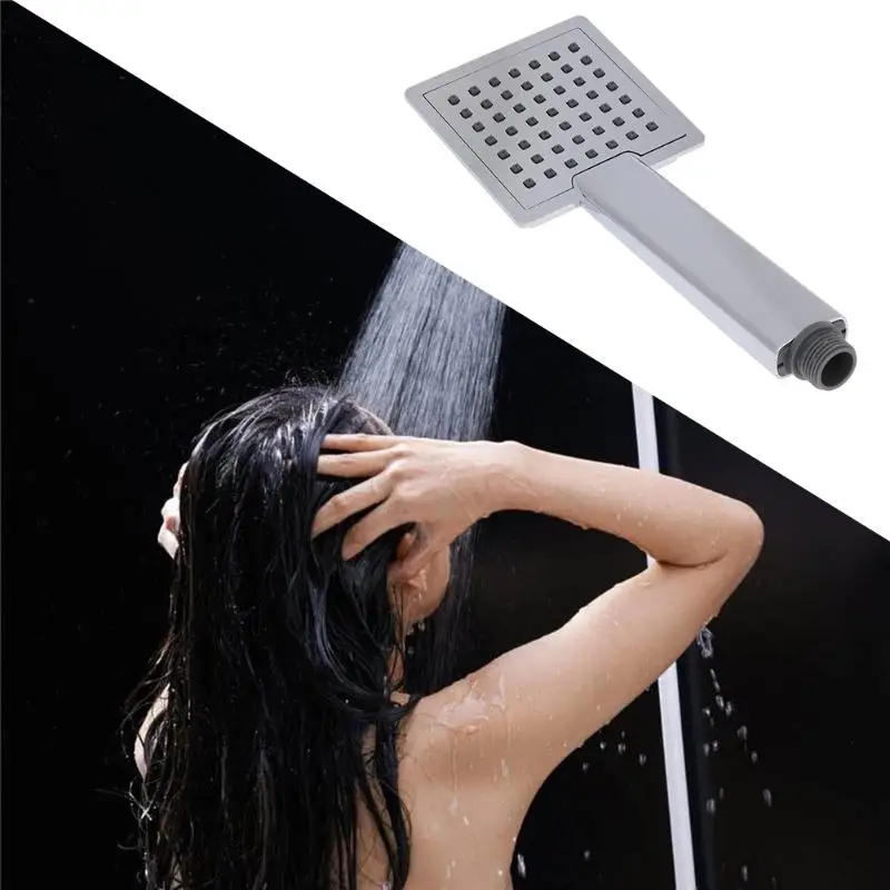 

2PCS/Lot Square Shower Head Set Rainfall Bathroom Top Sprayer+Handheld Shower Head Sliver-Coated High Quality Bathroom Fixture