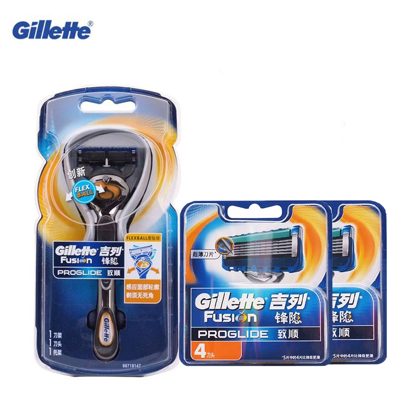 ФОТО Gillette Fusion Shaving Razor Proglide Flexball Shaving Razor Blades For Men Brands Shavers Safety Razor 1 Holder+9 Blades