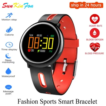 

For Samsung Galaxy S5 S4 S3 A9 A8 A7 Sport Smart Bracelet Band Heart Rate Blood Pressure Oxygen Fitness Tracker Smart Wristband