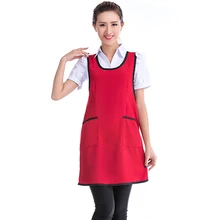 Womens Apron Dress Restaurant Chef Waitress Sleeveless Aprons Home Kitchen Cleaning Cooking Apron 5 Colors