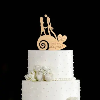 

Nightmare before christmas,Jack Skellington,nightmare before christmas cake toppers,jack sally topper,wedding cake topper,cake