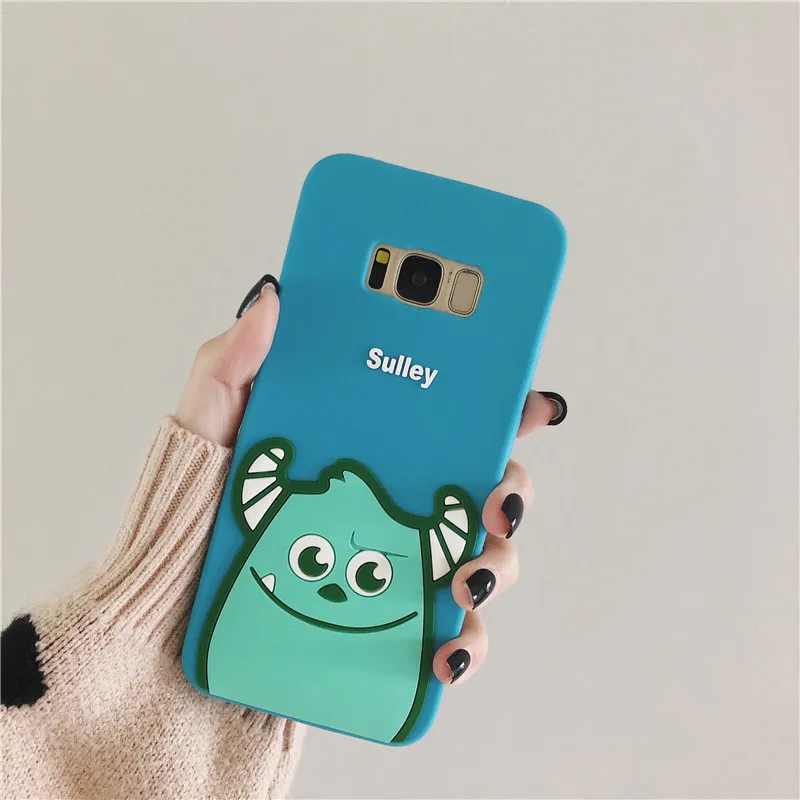 Милый мультяшный чехол с большими глазами для телефона samsung Galaxy S8 S9 S10 Plus Note8 Note9 Мягкий силиконовый чехол для samsung S10 Coque - Цвет: Hairy