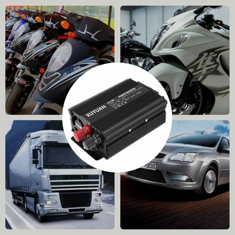  Inversor de corriente USB profesional de 600W de 12V a 220V CA con indicador LED convertidor de coc
