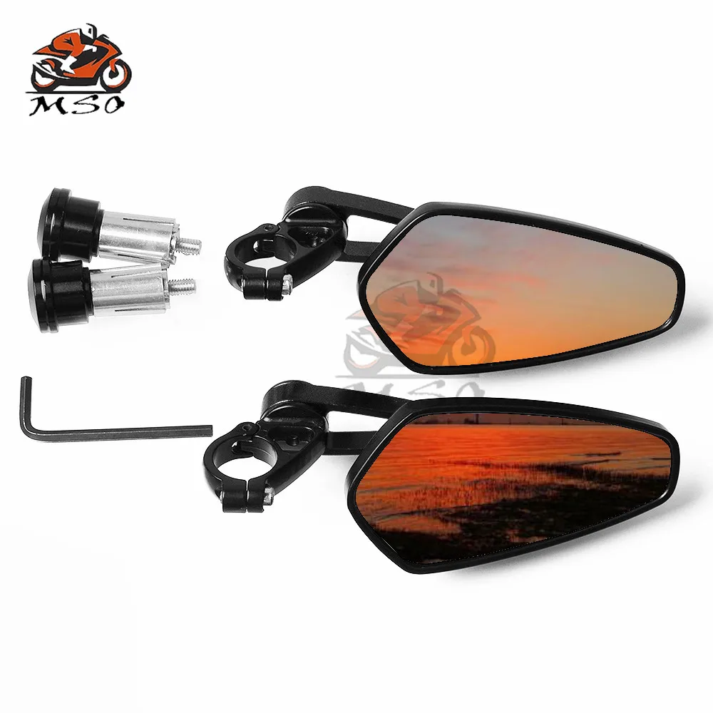 

Motorbike Mirrors Cafe Racer Handle Bar End Round Mirror For Honda MSX125 MSX 125 PCX 125 150 CBR 600 F4 F4i CB600 HORNET CB650F