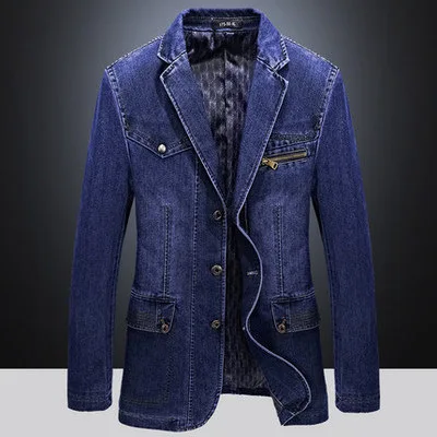 

2019 men's autumn new casual suit three-button slim denim suit