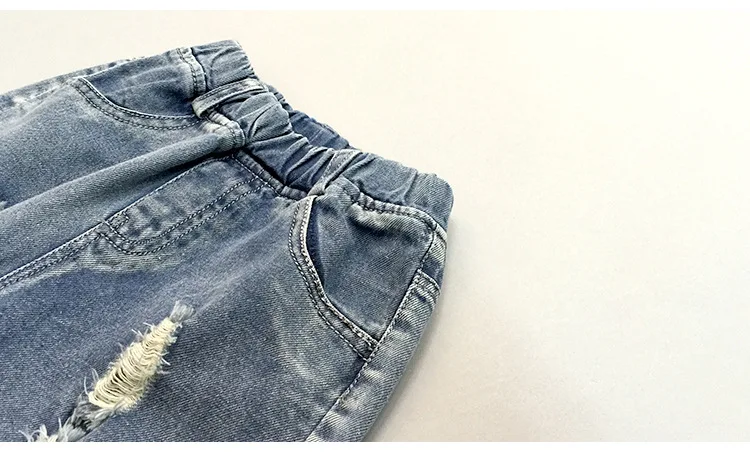 Модные брендовые весенние джинсы для девочек летние повседневные штаны с дырками для девочек, узкие джинсовые штаны милые длинные брюки для дочки, одежда