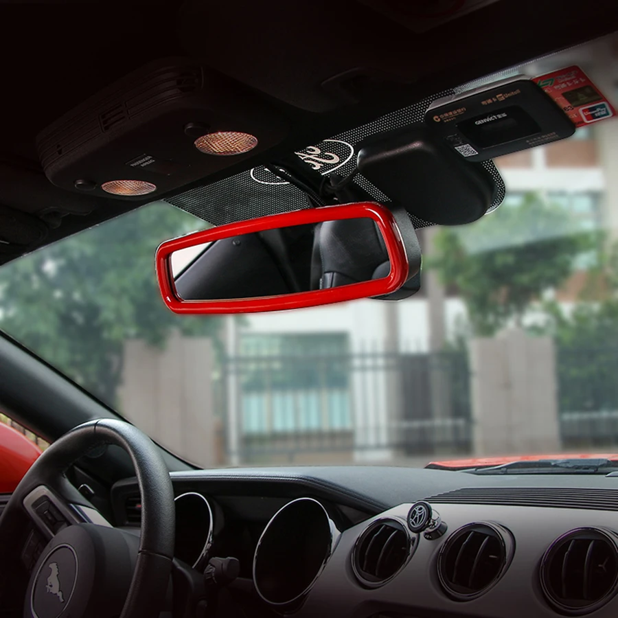 Us 30 66 Chrome Rearview Mirror Trim Car Interior Accessories For Ford Mustang 2015 2016 2017 Car Styling In Interior Mouldings From Automobiles