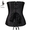 Push Up Women Black Faux Leather Bustier Burlesque Basque Fancy Dress Corset With G String 834# ► Photo 3/6