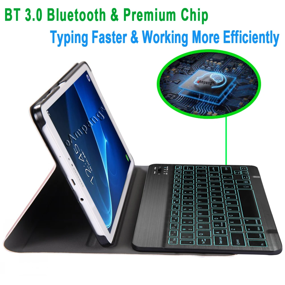  Case for Samsung Galaxy Tab A A6 10.1 2016 Keyboard Case T580 T585 SM-T580 SM-T585 Cover 7Color Bac