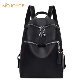 

Female Anti-theft Backpack Classic PU leather Solid Color Backpack Women Large Capacity Zip Oxford Cloth Knapsack