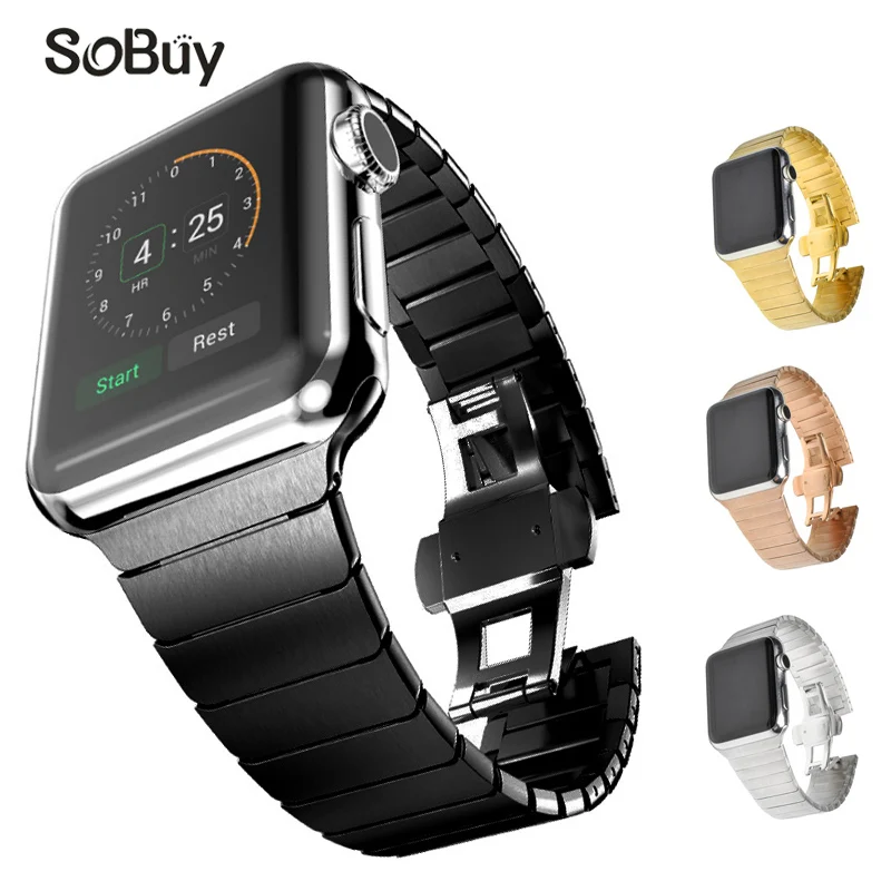 

Link Bracelet 316L Stainless Steel band for apple watch 42mm Wristband 38mm iwatch strap i watch series 1/2/3 metal belt