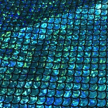 150*50 см синяя блестящая ткань русалки голограмма спандекс 2 способ стрейч ткань для юбки хвост купальник костюм для сцены, Косплея