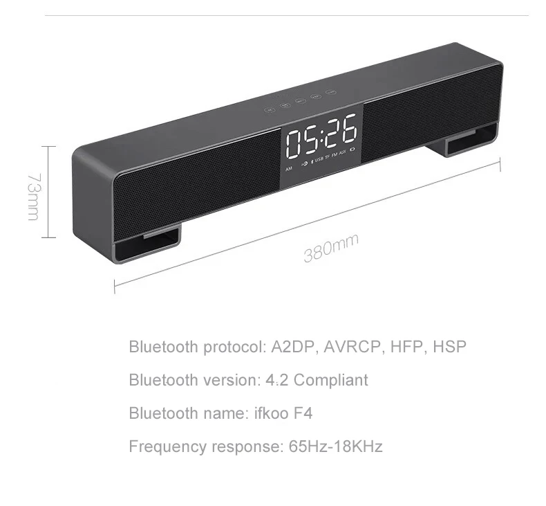 JOZQA Портативный BT2 Bluetooth Динамик Беспроводной Мощный сабвуфер глубокий бас стерео сабвуфер USB Aux 3,5 мм для домашнего кинотеатра