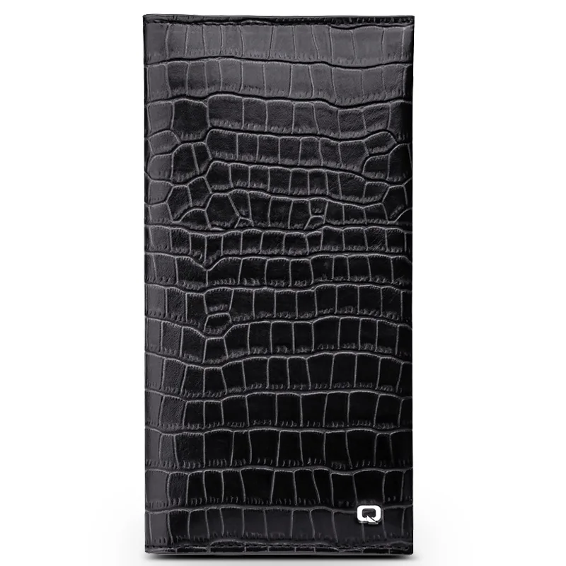 Bamboo pattern Black QIALINO чехол для iphone 7 и iphone 7 plus, Роскошный кошелек ручной работы из натуральной кожи, сумка для iphone 6S, слоты для карт 4,7/5,5 дюймов - Цвет: Bamboo pattern Black