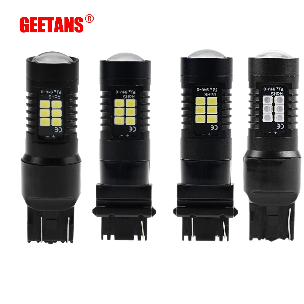 

GEETANS T20 W21W LED W21/5W LED WY21W 7440 7443 LED Bulb T25 3157 3156 Car Brake Reverse Light 2PCS 12V Lamp Turn Signal