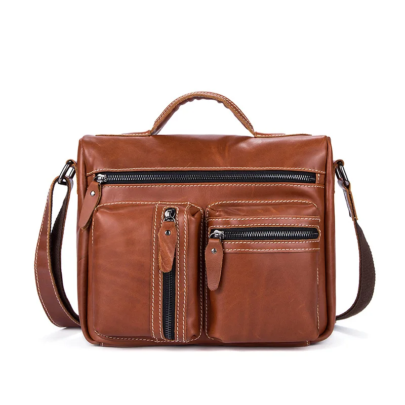 

2019 new leather men's handbag fashion shoulder bag business Messenger bag men Casual small Travel bag