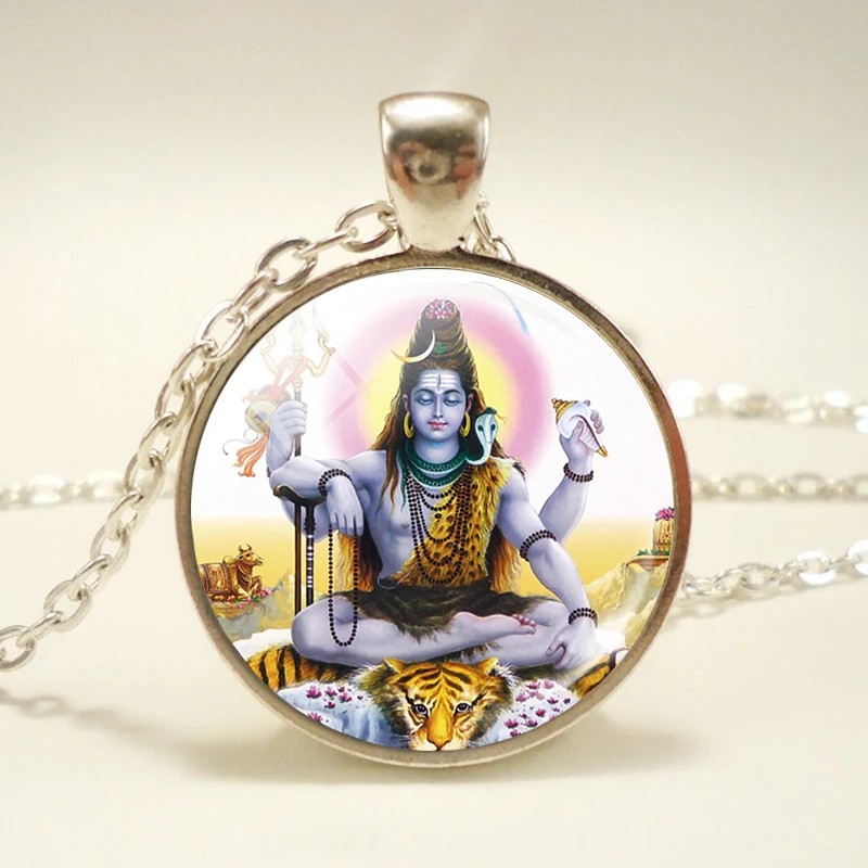 Lakshmi кулон богини ожерелье JewelryLakshmi Hinduism подвеска амулет стеклянный кабошон кулон для него - Окраска металла: as show