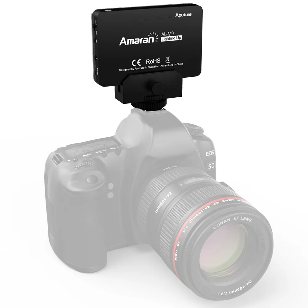 Aputure Amaran AL-M9 освещение карманного размера светодиодный CRI/TLCI 95+ 9 SMD лампы 9 шагов затемнения 5500K для камеры sony Canon Nikon и т. Д