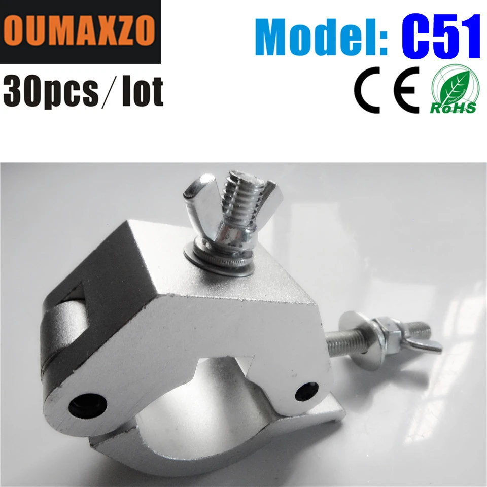 

30pcs/lot Heavy duty hook aluminium truss tigger clamp stage light moving head led par hook style Eye Ring Coupler Pro O-Clamp