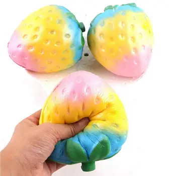 

Squeeze Rainbow Strawberry Cute Soft Novelty Squeeze Toy Slow Rising for Kids Adults Relieves Stress Anxiety Toy Holiday Gifts