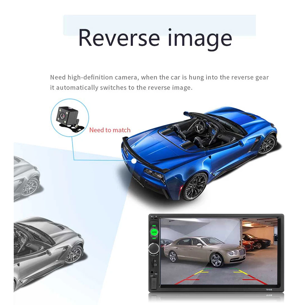 Camecho 2din Автомагнитола Bluetooth Автомагнитола Mirrorlink 2 din " цифровой экран автомобиля стерео MP5 плеер FM/USB/AUX авто с камерой