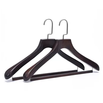 

Hangerlink Luxury Wide Shoulder Wooden Suit Hanger, Deluxe Antique Wooden Hanger for Garment (4 pieces/ lot)