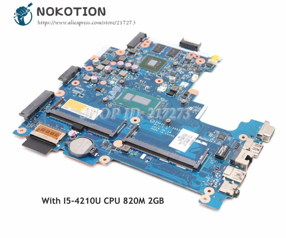 NOKOTION 755834-001 для hp 14-R 240 G3 Материнская плата ноутбука ZS040 LA-A993P основная плата SR1EF I5-4210U DDR3L 820 м 2 ГБ