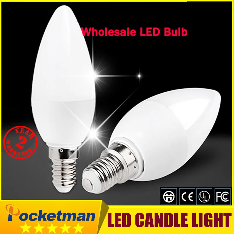 

Free Shipping! 1PCS/Lot LED Candle Light 2835SMD Bulb Lamp High Brightness 5W E14 AC220V 230V 240V Cold White/Warm White
