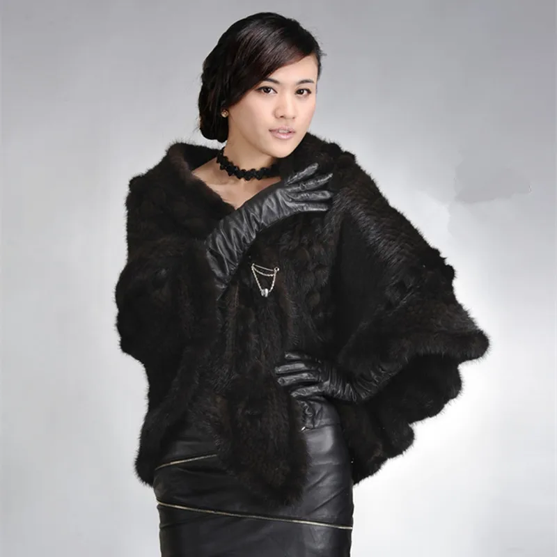 Женская осенне зимняя шаль из натурального меха норки модель VF0155 2016|mink fur shawl|fur