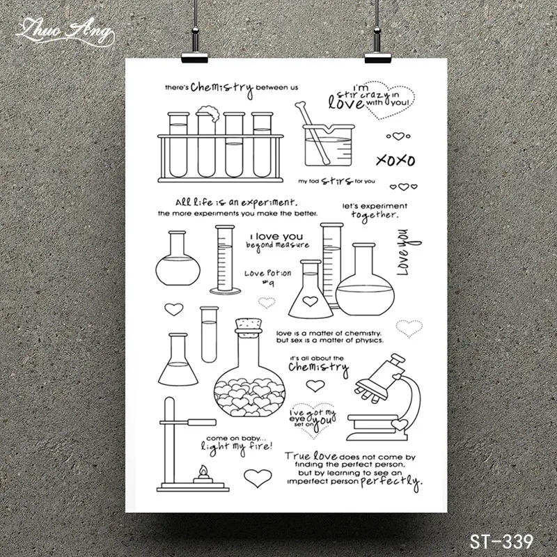 

ZhuoAng experiment equipment Transparent Clear Stamp for Scrapbooking Rubber Stamp Seal Paper Craft Clear Stamps Card Making