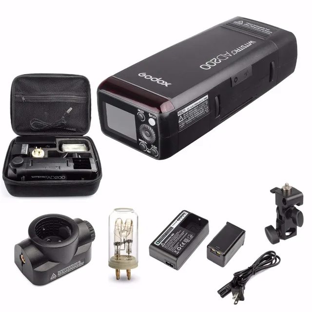 Godox AD200 200Ws 2.4G TTL Flash Strobe 1/8000 HSS Cordless Bare Bulb