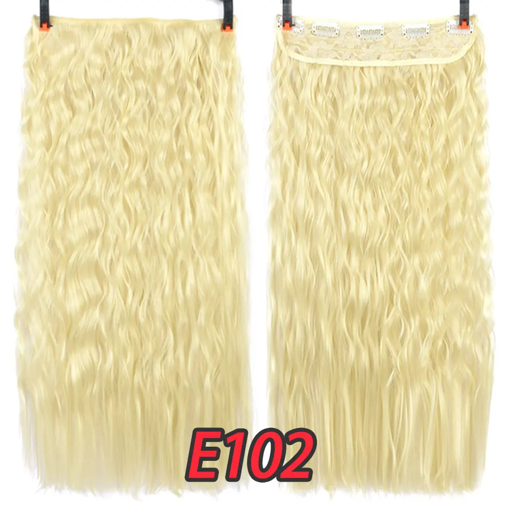Pageup 24 дюймов Длинные Синтетические волосы клип в наращивание волос термостойкие накладные волосы естественные волнистые волосы кусок 60 см - Цвет: E102