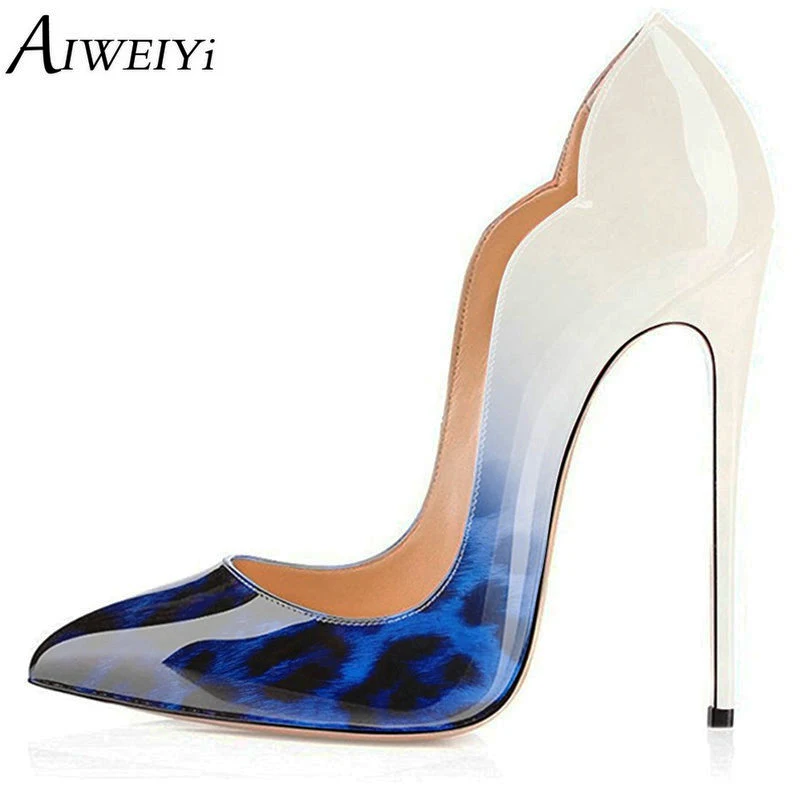 

AIWEIYi 2018 New Fashion Leopard Print Pointed Toe Pumps Stiletto High Heels Slip-On Women Shoes Dress Party Shoes Platform Heel