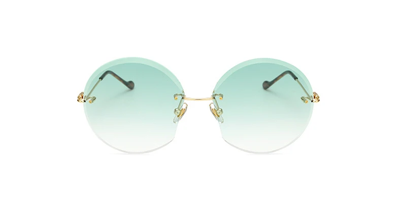 Роскошные негабаритные солнцезащитные очки без оправы для женщин, фирменный дизайн, круглые винтажные женские солнцезащитные очки для женщин, оттенки Gafas De Sol
