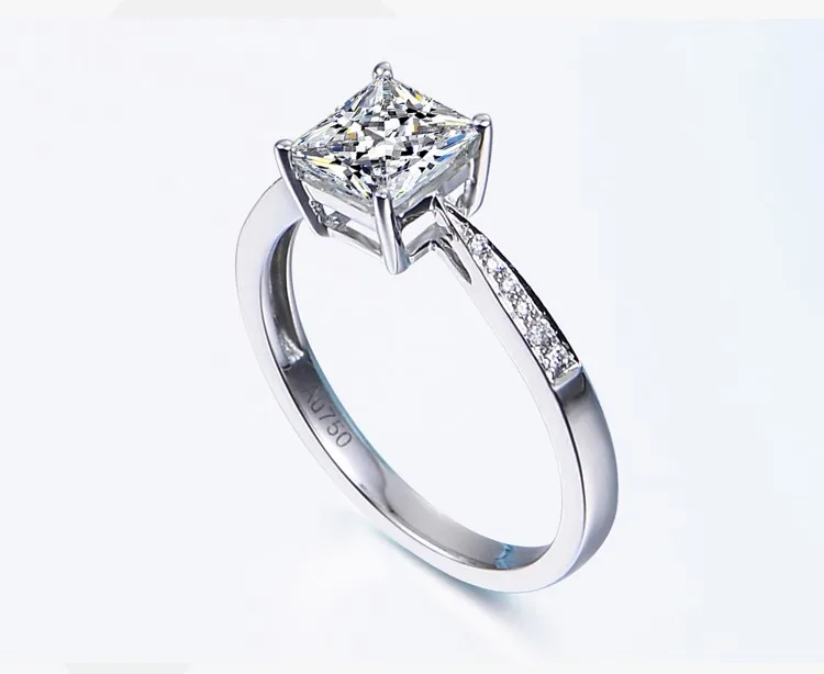 GIGAJEWE муассанит кольцо с белым FG color4mm камень Муассанит fore красивые ювелирные изделия