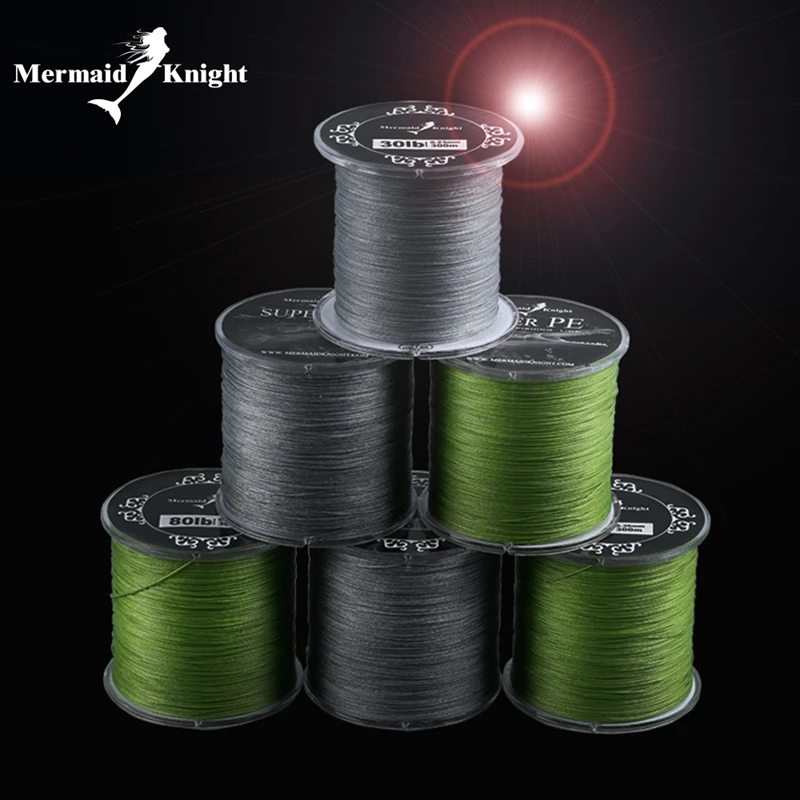 MermaidKnight 500M/550YDS PE 8 плетеная леска Superline для ловли щуки карпа грубой морской