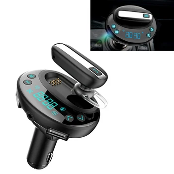 

Car Bluetooth with Luminous Button V8 High Quality FM Transmitter Headset Handsfree Music Player Quick Charger MP3 Dual USB