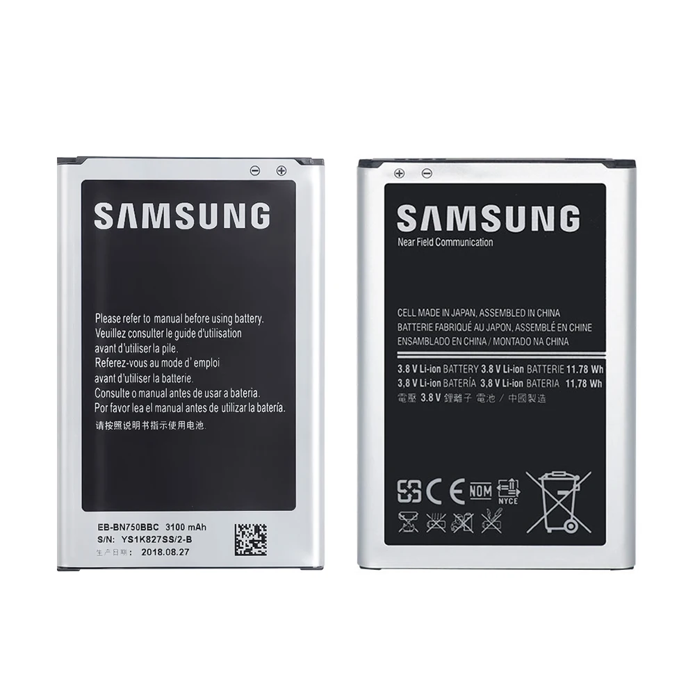 20 шт./лот батарея для Samsung Galaxy Note 3 NEO LTE SM N7505 EB BN750BBC 3100 мАч Li Ion оригинал с