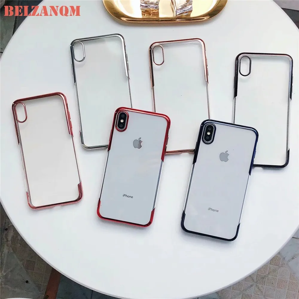 

Luxury Plating Case For iPhone Xs Max Xr X Capinhas Soft TPU Silicone Back Cover For iPhone 7 8 Plus For iPhone 6 6s Plus Fundas