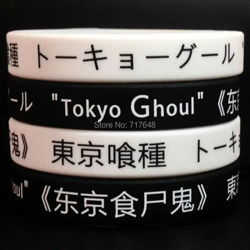100pcs Tokyo Ghoul Wristband Silicone Bracelets free shipping by ePacket | Украшения и аксессуары